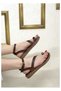 Bellamor Women's Genuine Leather Cross-Strap Flip-Flop Sandals with Gold Accessories - 3
