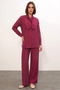 Women's Burgundy Set with Scarf Detail