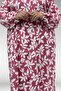 68046 Plus Size High Neck Buttoned Mango Tunic - Leaf Pattern Pink - 2