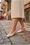 7490 Ventes Stone Embroidered Lace 3 cm High Low Heel Women's Shoes - 2
