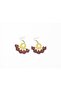 Hand Knitted Ethnic Earrings with Flowers - 2
