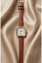 Classic Women's Watch Gold Color Square Case Caramel Leather Band Vintage Watch |   Old Money Luxury Elegant Stylish Women's Steel Watch Limited Edition 2026 - 5