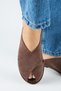 Jimena Women's Genuine Leather Flat Open-Front Detailed Sabo Brown Slippers - 6