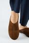 Tepoo Women's Genuine Leather Sabo Tan Slippers with Front Stitching Detail - 8