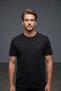 Men's Ottoman Fabric Crew Neck Black T-Shirt - 185