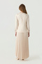 Asymmetrical Pleated Vanilla Dress with Accessory Detail 0592 - 6