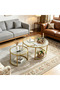 Round Nesting Coffee Table Set of 2, Modern Clear Tempered Glass Top End Table, Gold Metal Frame Space Saving Accent Side Table, Multi-Purpose Small Space Furniture for Living Room, Bedroom - 4