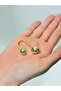 Gold Color Ball Detailed Adjustable Double Finger Ring - 5