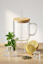 800 ml Glass Cup with Straw and Bamboo Lid Ckr4571 - 3