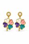 Summer Luxury Women's Yellow Steel Color Enamel Clover Earrings