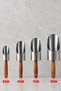 4-Piece Food Shovel - Stainless Steel Kitchen Shovel with Wooden Handle - Extra Quality - Decorative Large Bowl-Shaped