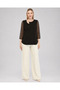 Plus Size Asymmetrical Metal Collar Detailed Lace Sleeve Oval Slit Blouse - 4