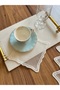 Set of 6 Suitable for Wire Drawing Technique - Double Row Wavy Embroidered Cocktail Presentation Napkins - 4