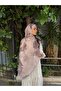 Semika Patterned Mink Bamboo Crush Shawl 75X185 cm - 3