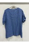Women's Blue Italian Folded Short Sleeve Oversize Linen Tunic 40 - 46 Size - 3