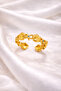 Women's Sea Shell Star Detailed Adjustable Gold Color Summer Themed Ring - 3