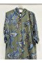 Khaki Italian Shawl Pattern Hooded Foldable Long Sleeve Oversize Long Shirt Dress 42 - 46 Size - 2