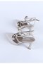 Women's Pointed Toe Buckle Detailed Evening Dress Shoes Beige Satin - 6