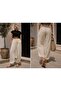 Tencel fabric premium textured balloon leg pants beige - white color - 3