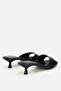Women's black mini heeled slippers - 3