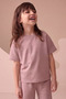 Girl's Stone Print Detailed T-Shirt and Wide-Leg Pants Set Stylish Casual Combination - 4