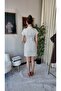 Women's Polka Dot Low-Cut Lace-Up Collar Retro Mini Dress - 4