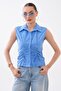 Women's Sleeveless Shirt with Gathered Front Detail 260494 - - 3