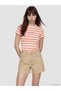 Vizyon New Season Crew Neck Embroidered Women's Ribbed T-Shirt
