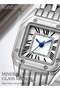 Womens Quartz Watch with Alloy Strap Small Square Roman Numerals Dial Waterproof Fashion Analog Wristwatch Gift for Ladies Silver - 6