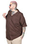 Mode XL Large Size Shirt with Lapel Collar and Long Sleeves U26385 Brown - 3