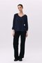 Deep V-Neck, Shoulder Detail, Stone Embellished, Three-Quarter Sleeves