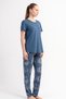 Women's Short-Sleeved Dark Gray Pajama Set Summer Home Wear C5T0N2215 - 2