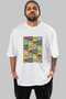 For the Sake of Cat Love 122 Front Cat Printed White Oversize T-Shirt 100% Cotton Unisex Cat Lover Premium Design - 2