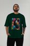 For the Love of Cats 54 Front Cat Printed Green Oversize T-Shirt 100% Cotton Unisex Cat Lover Premium Design - 5