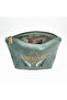 Mint Green Dream Embroidered Velvet Makeup Bag & Organizer 23X15X7 cm - 5