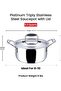 Platinum Triply Stainless Steel Saucepot with Lid - 5 Litre, 24cm| 2.5mm Thick|SAS Bottom|Biryani Pot |Induction and Gas Base, Silver - 7