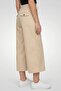 Women Solid Chino Culotte Shorts, Beige - 5