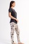 Women's Half Buttoned Short Sleeve Anthracite Pajama Set Relaxed Cut Summer Home Wear C6T2N2215 - 3