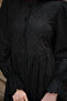 Women's Half Button Brode Detail Dress Black - 6