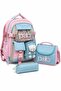 Korean Model Primary School School Bag Set of 3 Waterproof Backpack Lunch Bag Pencil Case - 8