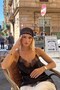Women's Knitted Mesh Hat with Pearl Veil Black – Stylish Hair Accessory with Pearl Detail - 6