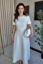 Women's Watermelon Sleeve Midi Length Dress - 2