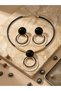 Gold Tone Geometric Pendant Necklace and Earrings Set - 5