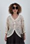 Ecru mink flower embroidered jacket - 2