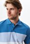 Ar-Ma Men's Polo Collar T-Shirt Without Print Basic Regular Fit Double Collar Combed Cotton Pique Y29374355002 Blue-M - 2