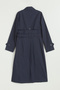 Accessory Detailed Belted Trench Coat - Navy Blue - 4