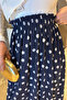 Navy Blue Polka Dot Chiffon Skirt with Elastic Waist - 4