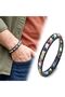 6mm Chakra Agate Stone Leather Cord Zamak Lock Bracelet 40142B2D6M5