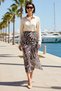 Women's Maxi Beach Skirt Zebra Patterned Gathered Woven Unlined Bodycone Cut Viscose Daily Casual Modern - 3