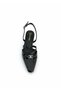 Women's Patent Leather Heeled Shoes with Bow Detail, Ankle Strap, Square Toe, Classic Stiletto - 3